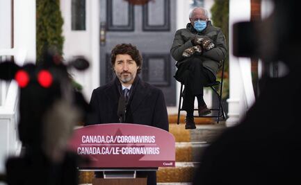 Con meme de Bernie Sanders, Trudeau llama a quedarse en casa por pandemia