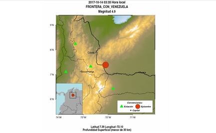 Registra Colombia sismo de 4.9 grados en frontera con Venezuela