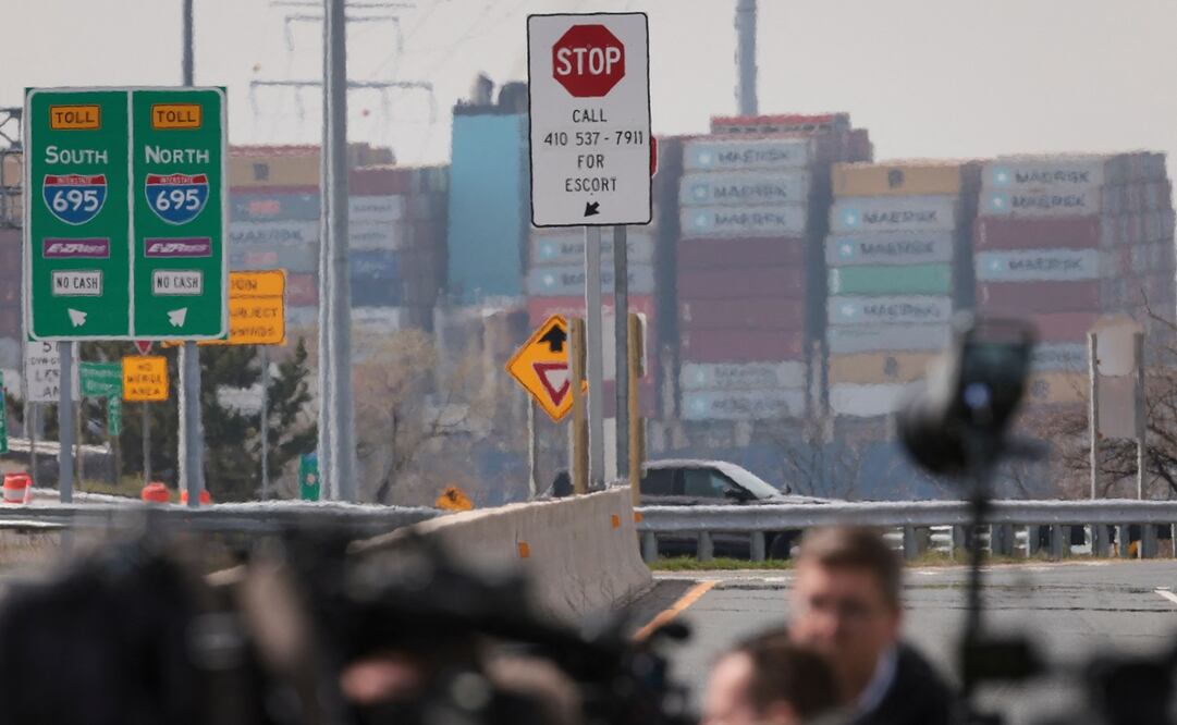Colapso del Francis Scott Key Bridge en Baltimore. Foto: AFP
