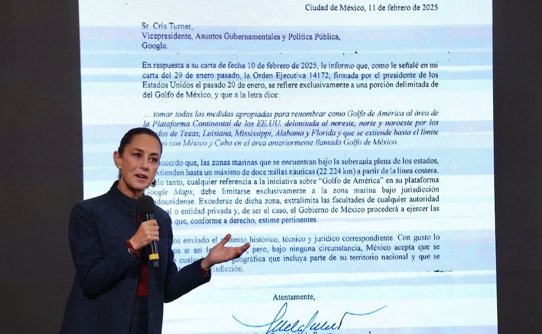 Claudia Sheinbaum, presidenta de México, durante la mañanera del 17 de febrero del 2025 en Palacio Nacional. Foto: Berenice Fregoso / EL UNIVERSAL