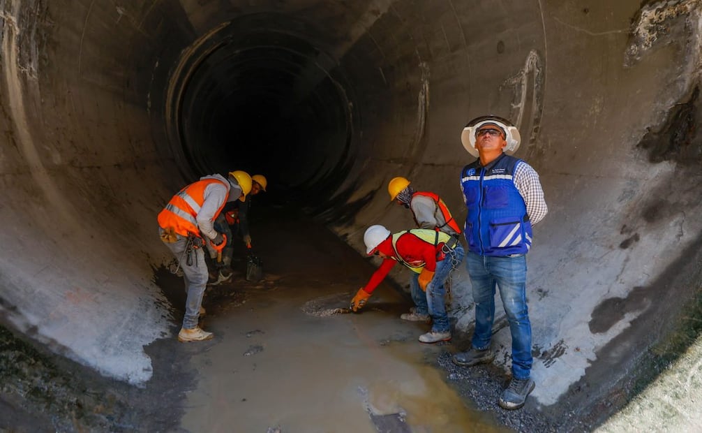 Opera túnel Xochiaca-Churubusco en Nezahualcóyotl; buscan reducir inundaciones regionales.
Foto: DIEGO SIMÓN SÁNCHEZ / EL UNIVERSAL