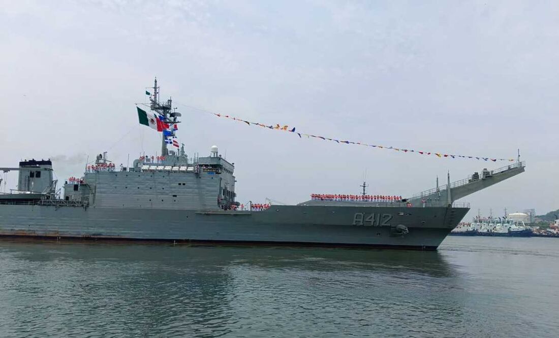 La Secretaría de Marina (Semar) informó que este lunes zarpó del puerto de Salina Cruz, Oaxaca, el buque ARM “Usumacinta” (A-412). Foto: Especial