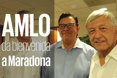  AMLO da bienvenida a Maradona