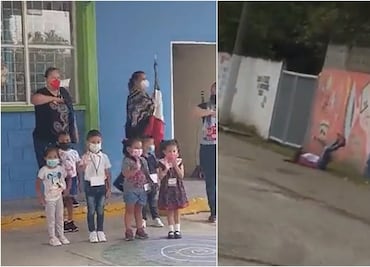 Niños "saludan" a la bandera, mientras otros se van de pinta; así fue el regreso a clases viral