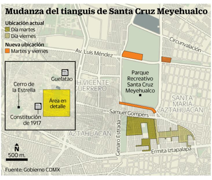 En medio de golpes reubican a tianguis en Iztapalapa