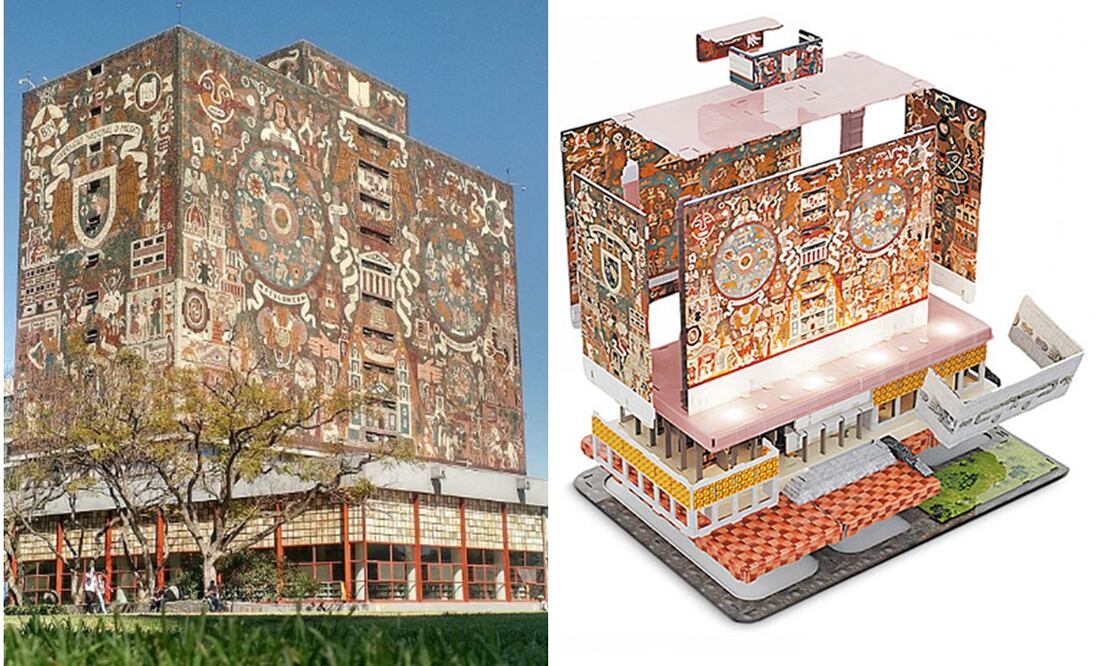 El diseño en 3D de la Biblioteca Central, que está basado en su totalidad en la obra arquitectónica de Juan O’ Gorman. Fotos: Fernando Espinoza / Archivo - El Universal