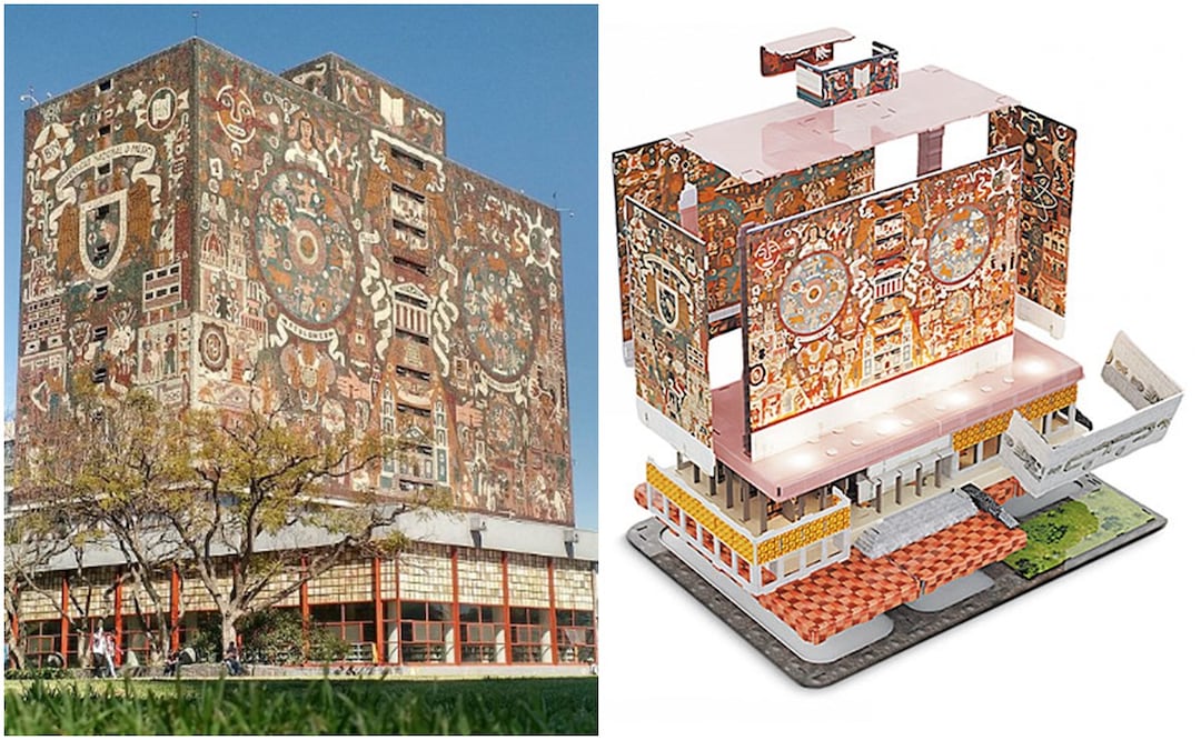 El diseño en 3D de la Biblioteca Central, que está basado en su totalidad en la obra arquitectónica de Juan O’ Gorman. Fotos: Fernando Espinoza / Archivo - El Universal