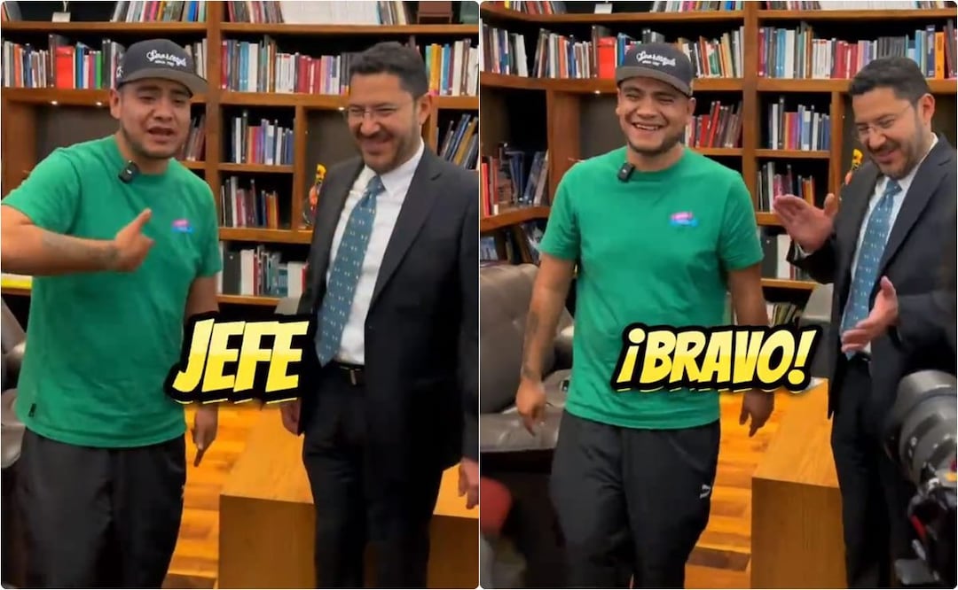 Aczino se reúne con Martí Batres. / foto: Captura video de "X".