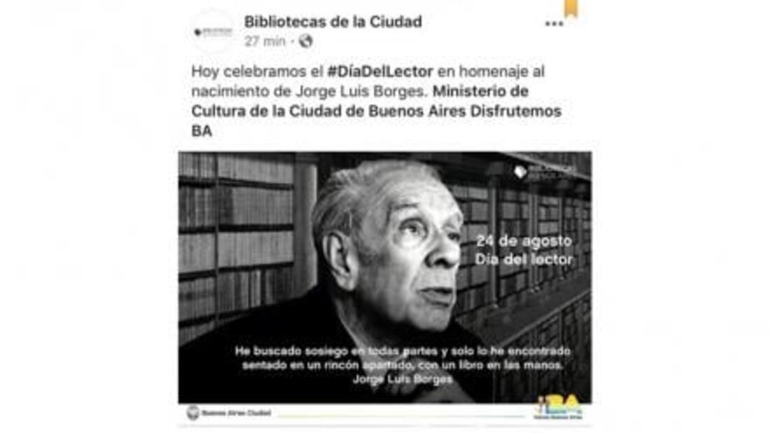 Buenos Aires se equivocó al atribuir cita a Jorge Luis Borges