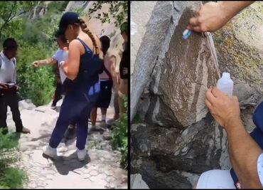 "Todos la han rayado”: turistas se justifican tras ser sorprendidos dañando la Peña de Bernal; son sancionados