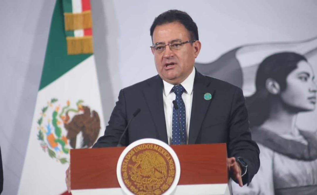 David Lozano Águila, director del Tren Maya, durante la mañanera del 4 de diciembre del 2025. Foto: Luis Camacho / EL UNIVERSAL