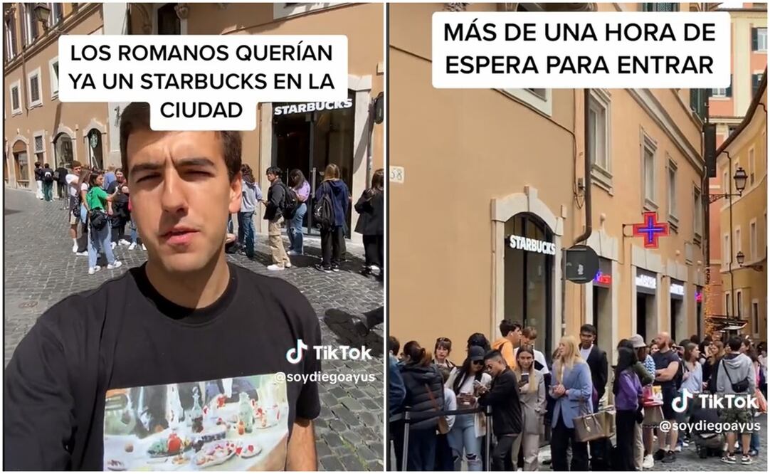 Starbucks en Roma. Foto: Capturas de TikTok @soydiegoayus