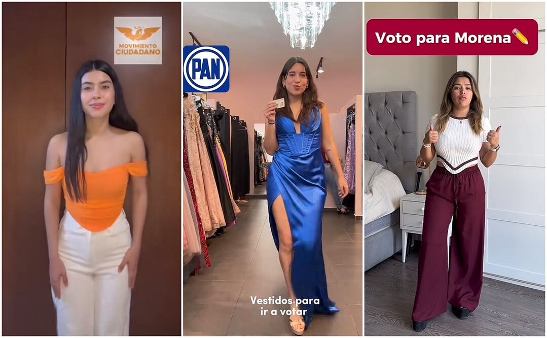 TikTok sacó el lado más glam de la democracia con estos creadores de contenido que decidieron promover el voto por medio de sus outfits. Fotos: TikTok