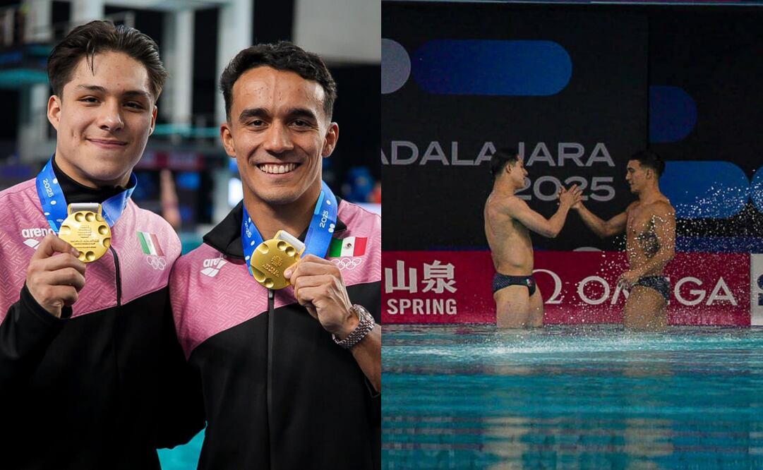 La pareja nacional posa con las medallas de oro ganadas en el trampolín de tres metros | FOTOS: Conade