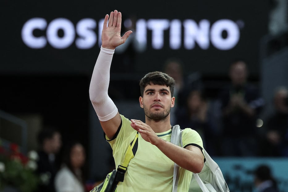 Carlos Alcaraz en el 2024, durante el Abierto de Madrid - Foto: AFP