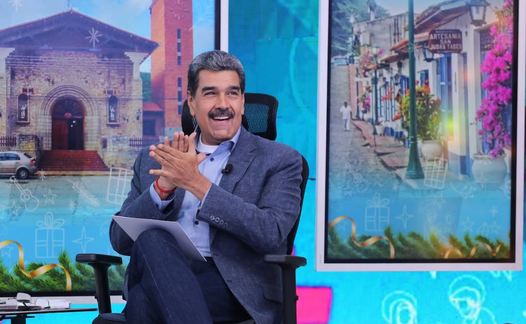 Nicolás Maduro, presidente de Venezuela, durante la transmisión de su programa 'Con Maduro +' este lunes, en Caracas (Venezuela). Foto: EFE