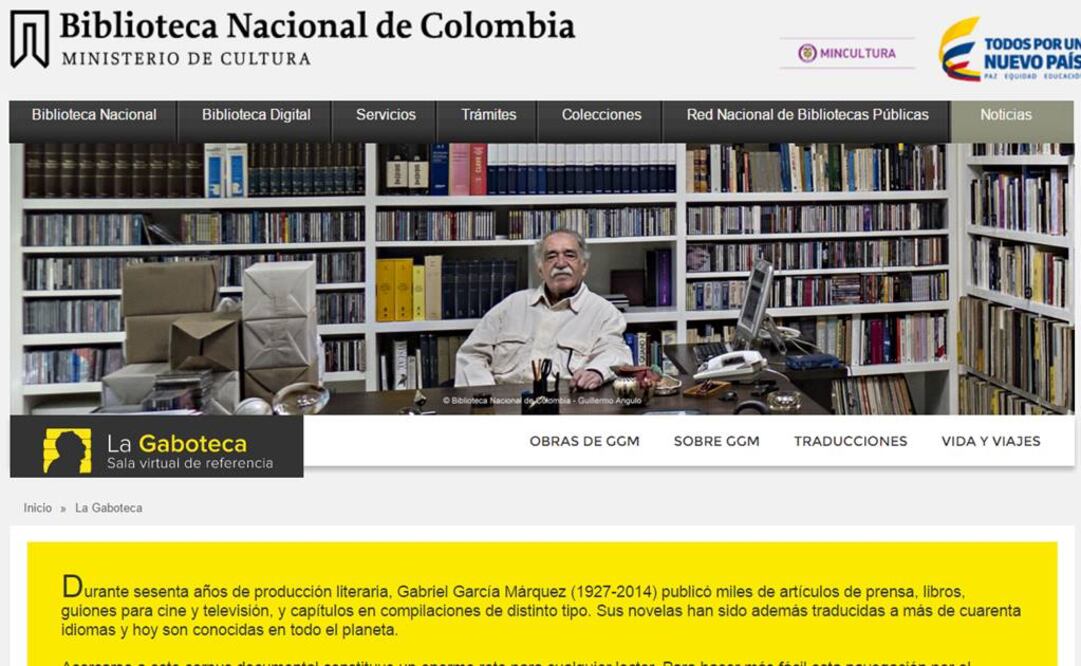 El proyecto fue realizado por la Biblioteca Nacional de Colombia y recopila miles de artículos de prensa, libros, guiones, así como capítulos en compilaciones de distinto tipo, entre muchos otros materiales. FOTO: bibliotecanacional.gov.co