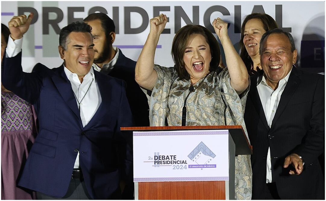 Xóchitl Gálvez tras el segundo debate presidencial. Foto: Berenice Fregoso/EL UNIVERSAL