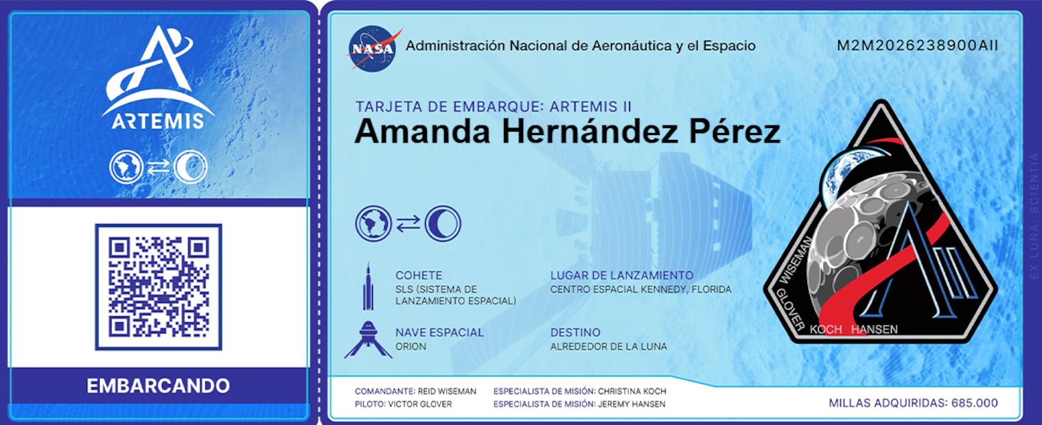 Así puedes enviar tu nombre a bordo de la misión espacial Artemis II y obtener tu tarjeta de embarque. Foto: NASA