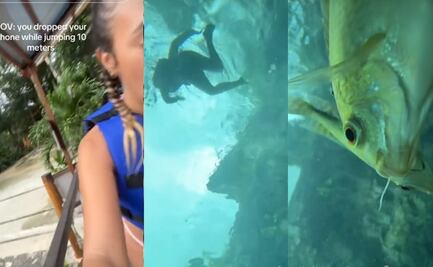 Joven deja caer su celular en un cenote en México y capta un increíble paisaje marino; video se vuelve viral