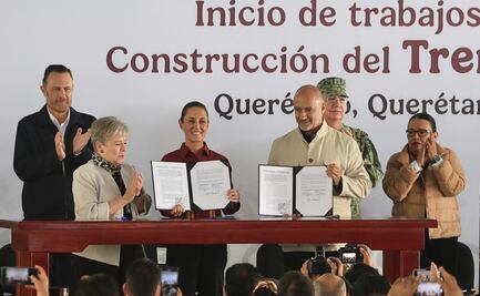 Sheinbaum da banderazo para trabajos del Tren México-Querétaro; tendrá tres estaciones