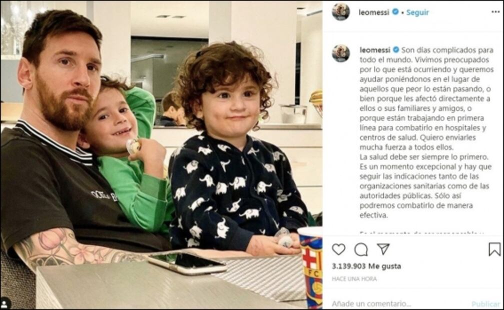 Lionel Messi manda mensaje de solidaridad por Coronavirus