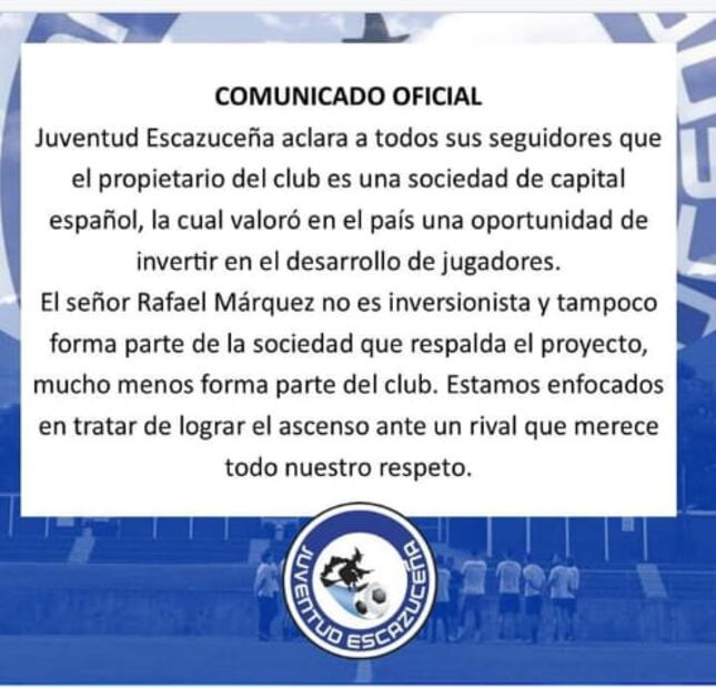 Club en Costa Rica se retracta, Rafael Márquez no es dueño