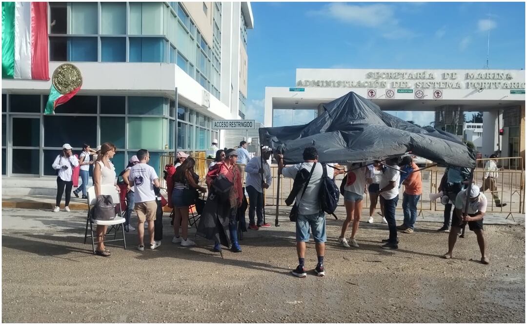 Este 26 de septiembre, trabajadores del Poder Judicial protestan en Yucatán contra Reforma Judicial de AMLO. Foto: Especial