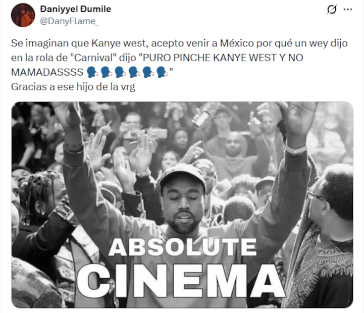 Memes del concierto de Kanye West en la Plaza de Toros de la CDMX. Foto: X