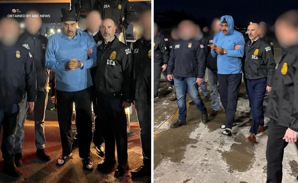 Nicolás Maduro junto a oficiales estadounidenses. (04/01/25) Fotos: ABC