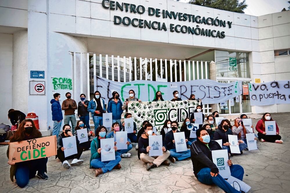 Una de las protestas de la comunidad del CIDE más importantes fue la de noviembre de 2021, cuando José Antonio Romero Tellaeche fue ratificado como director General. Foto: Archivo El Universal