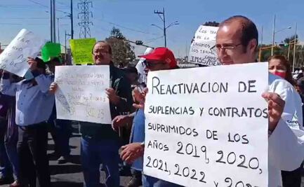 Personal médico del SNTSA bloquean avenida Central en Ecatepec; exigen mejores condiciones laborales
