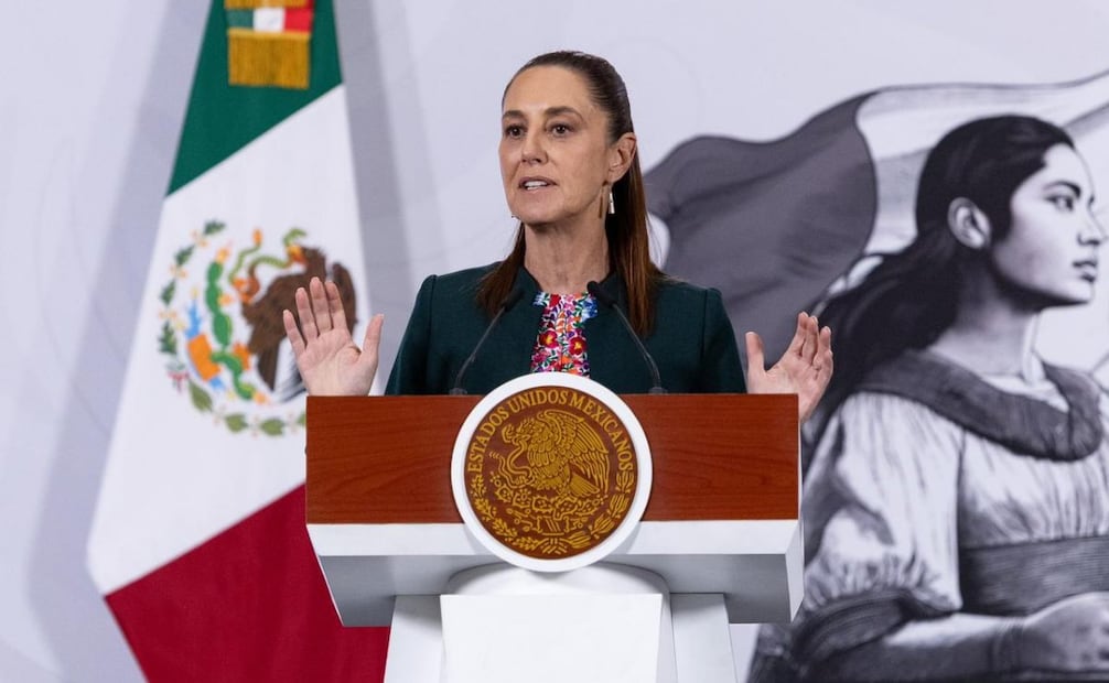 La presidenta Claudia Sheinbaum Pardo encabeza la conferencia mañanera del 19 de marzo, desde Palacio Nacional. Foto Hugo Salvador/ EL UNIVERSAL