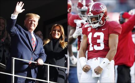 Donald Trump asiste a "Juego del Siglo" en el colegial y sala al favorito 