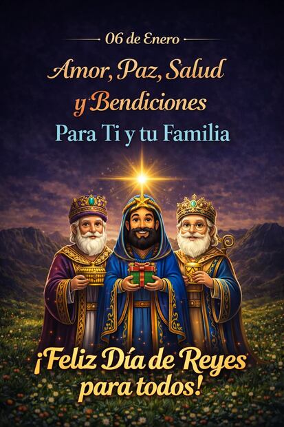 Las mejores imágenes para compartir con tus seres queridos este Día de Reyes. Foto: Redes sociales