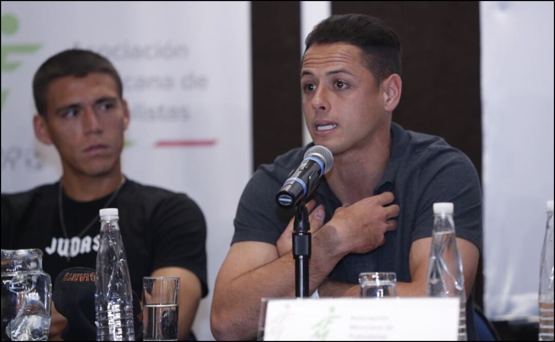 Luis Cortés/ EL UNIVERSAL. Chicharito presente en la presentación en la Ciudad de México.