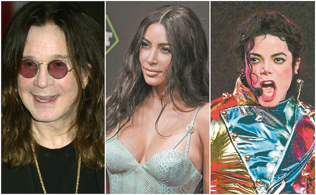 Ozzy Osbourne, Kim Kardashian y Michael Jackson. Fotos: Archivo