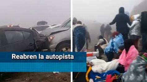 Accidente en la autopista Saltillo-Monterrey causa carambola de autos