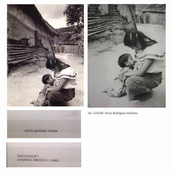 A la izquierda, la fotografía de Antonio Turok, realizada en 1980. A la derecha, la imagen premiada en el Segundo Concurso Nacional de Fotografía en Lactancia Materna (ESPECIAL)