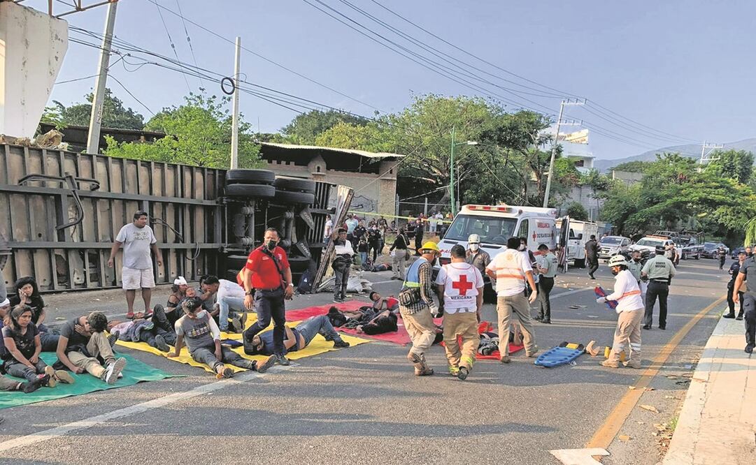 El pasado jueves un tráiler con migrantes chocó y más de 50 de ellos murieron en Chiapas. Foto: ARCHIVO EL UNIVERSAL