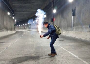 Prueban contra incendio el túnel de Mixcoac