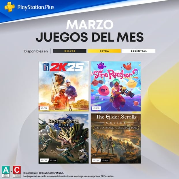 PlayStation Plus: estos son los juegos que llegarán en marzo; consulta los títulos aquí. Foto: Instagram @playstation_mx