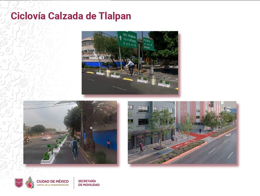 El Gobierno de la Ciudad de México mostró las primeras imágenes de cómo será la nueva ciclovía que construirá en Calzada de Tlalpan. (Foto: especial)