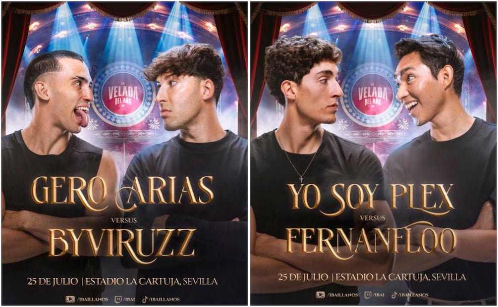 Yo Soy Plex y Fernanfloo regresarán al ring de La Velada del Año VI para exigir el cinturón de la victoria. Foto: X @IbaiLlanos