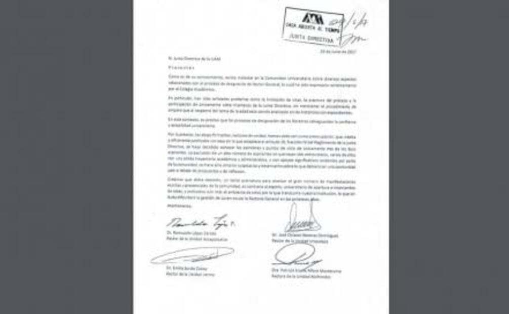 Rectores de planteles de la UAM se inconforman por proceso de entrevistas