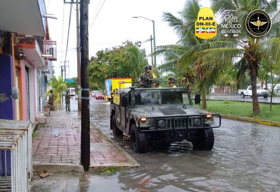 Sedena aplica el Plan-DN-III-E por la presencia del huracán Michael en Quintana Roo (Foto: tomada de Twitter @SEDENAmx)