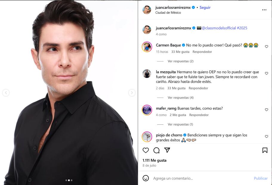 Esta fue la última publicación del actor Juan Carlos Ramírez en Instagram. Foto: Redes Sociales