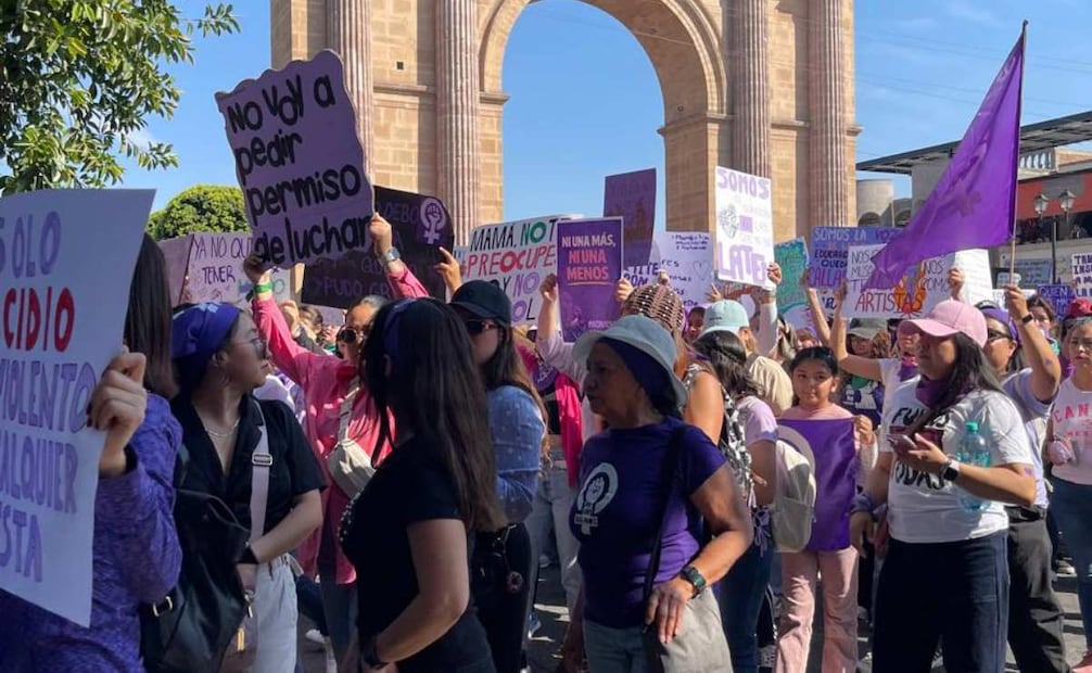 Marcha del 8M en Guanajuato (08/03/2026). Foto: Especial