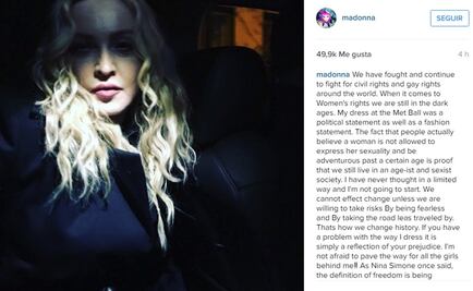 Madonna responde a críticas por vestuario