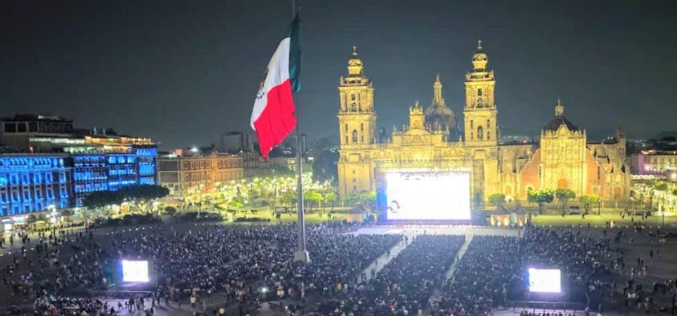 Así lució el Zócalo capitalino durante el partido México-Portugal. Foto: Especial.
